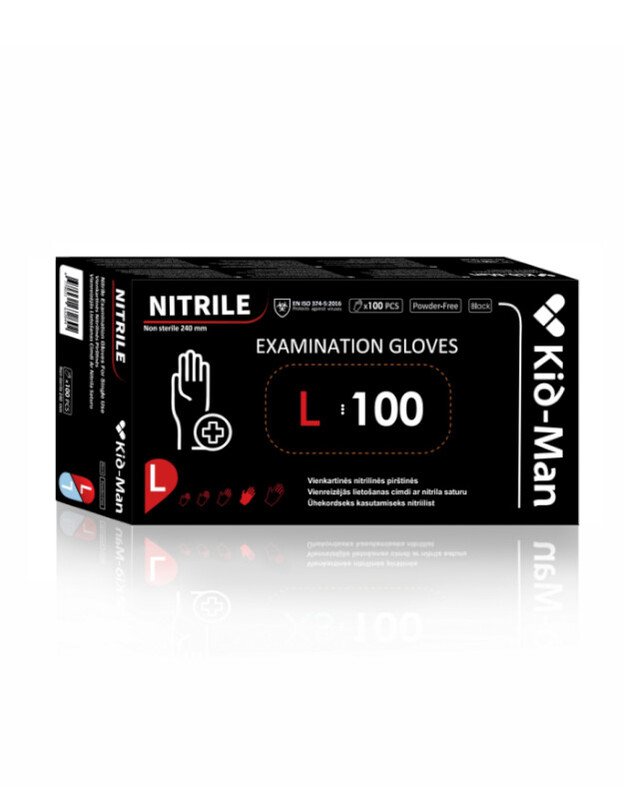 Vienkartinės nitrilinės pirštinės L, 100vnt 1